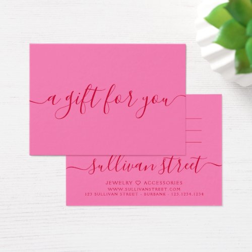 Hot Pink Red Small Business Gift Certificate