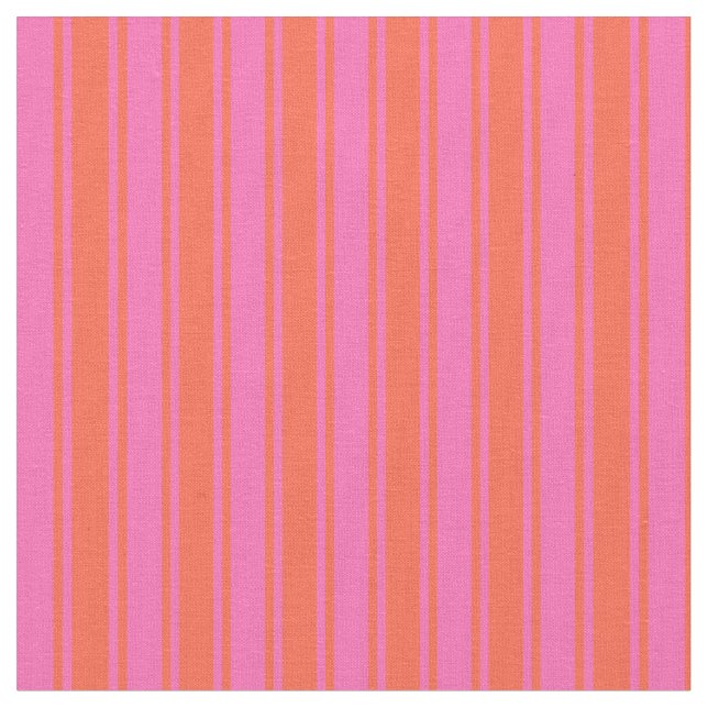 Hot Pink & Red Striped/Lined Pattern Fabric (Close Up)