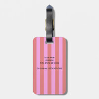 Monogram Heart Pink Luggage Tag