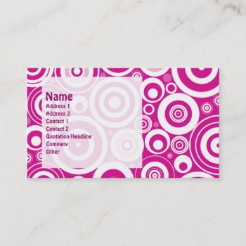 Hot Pink Retro Business Card by pixelholicBC at Zazzle