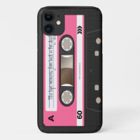 Hot Pink Retro Cassette Tape Personalized Case