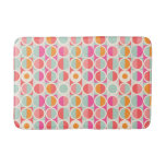 Hot Pink Retro Circle Pattern Bath Mat