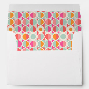 Hot Pink Retro Circle Pattern Envelope