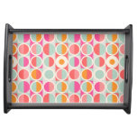 Hot Pink Retro Circle Pattern Serving Tray