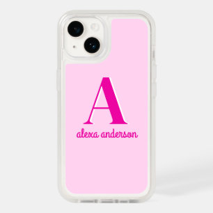 Hot Pink Retro Dolly Monogram OtterBox iPhone 14 Case