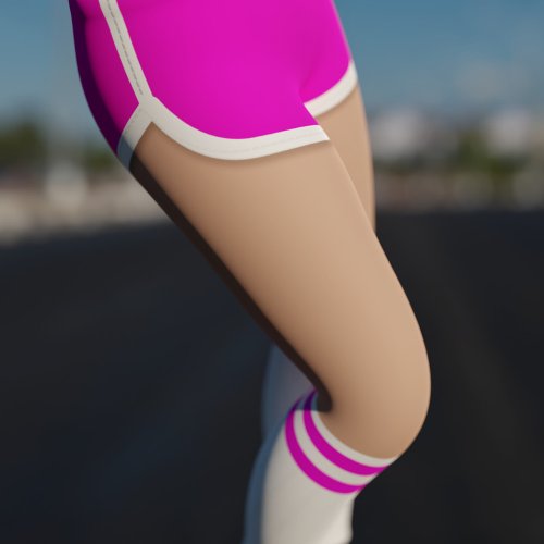 Hot Pink Retro Gym Short Tube Socks Leggings