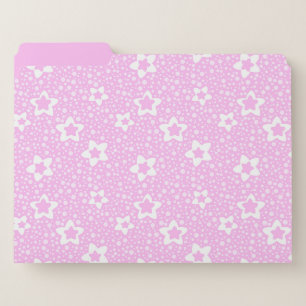 Hot pink retro polka dots with floral pattern file folder