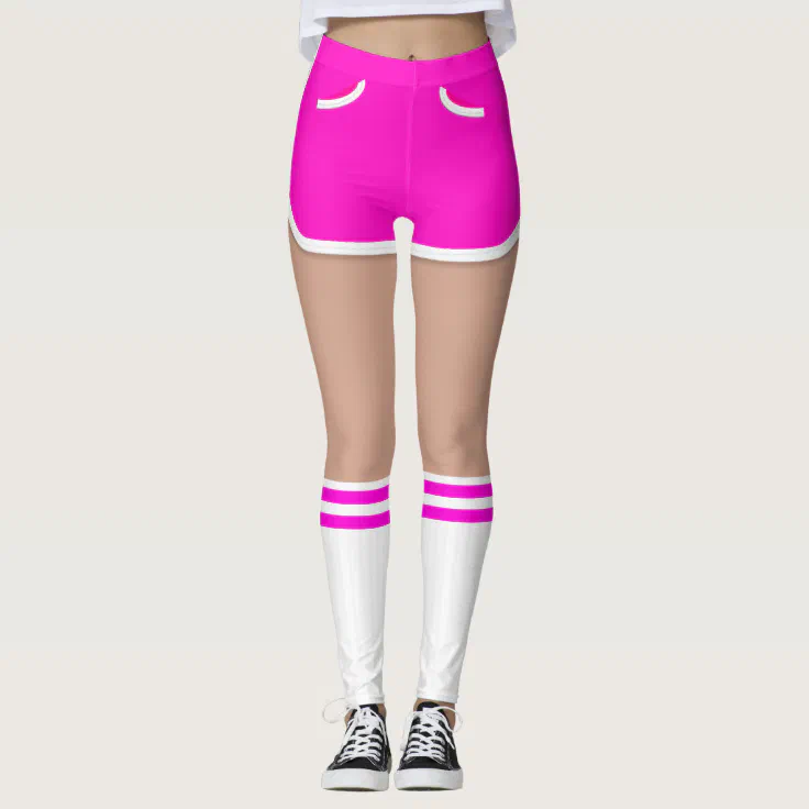 Black Retro Shorts w/Hot Pink Trim and skatersocks M 