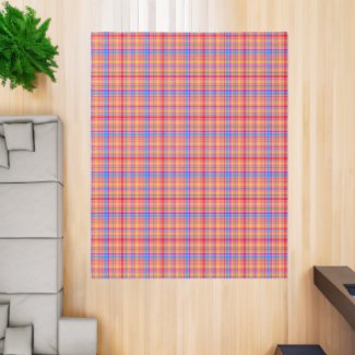 Hot Pink Retro Style Plaid Pattern