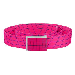 Hot Pink Retrowave Grid Buckle Belt