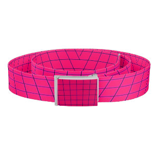 Hot Pink Retrowave Grid Buckle Belt