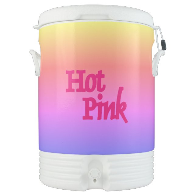 Hot Pink reverse beverage cooler 10 gallon (Front)