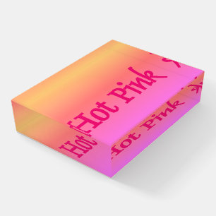 Hot Pink reverse glass rectangle paperweight