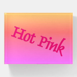 Hot Pink reverse glass rectangle paperweight