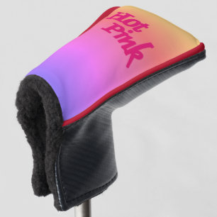 Hot Pink reverse golf club putter head cover
