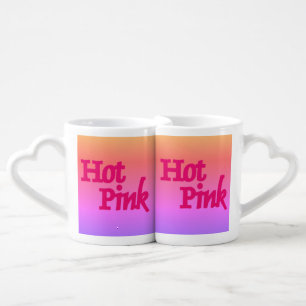 Hot Pink reverse love mug set