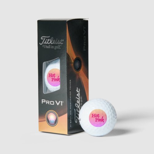 Hot Pink reverse Titleist Pro V1 golf balls 3 pk