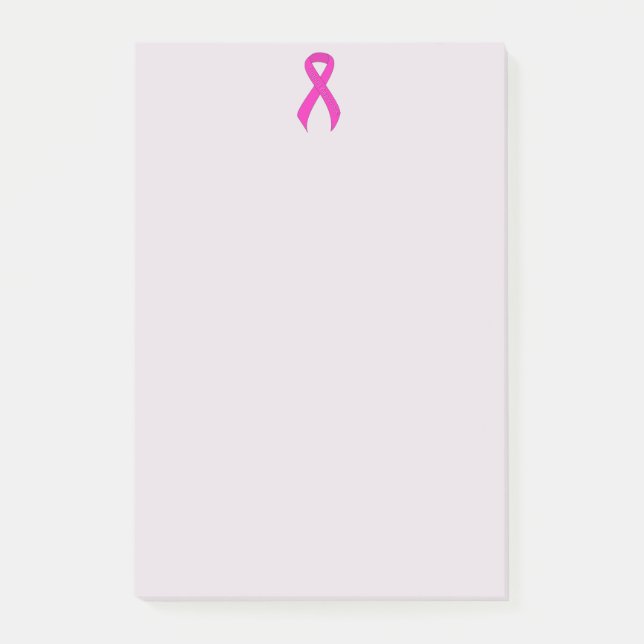 Hot Pink Ribbon Support Awareness Post-it Notes (Front)