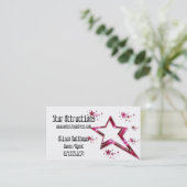 Hot Pink Rising Stars :: Party/Arts/Agent Business Business Card (Standing Front)