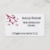 Hot Pink Rising Stars :: Party/Arts/Agent Business Business Card (Back)