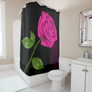 Hot Pink Rose 2 - Shower Curtain