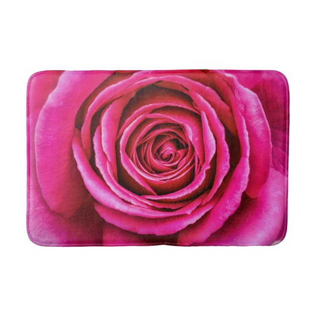 Hot Pink Rose Bathroom Mat (Front)