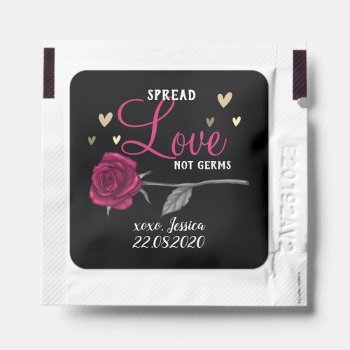Hot Pink Rose Bridal Bachelorette Party Favors Hand Sanitizer Packet