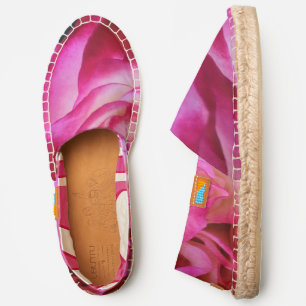 Hot pink rose flower close-up abstract photo bold espadrilles