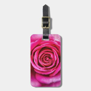 Hot Pink Rose Luggage Tag