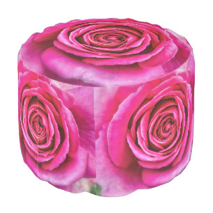 Hot Pink Rose Pouf