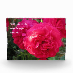 Hot Pink Roses - Personalized Mother's Day Photo Block