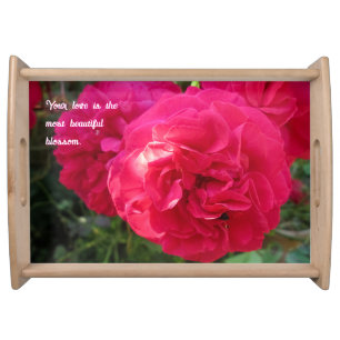 Hot Pink Roses - Personalized Mother's Day Serving Tray
