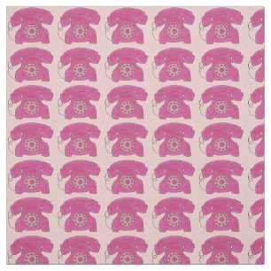 Hot Pink Rotary Dial Phone Telephone Retro Vintage Fabric