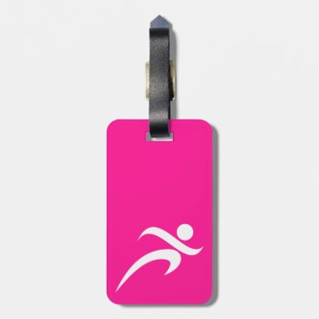 Hot Pink Running; Runner Luggage Tag by ColorStock at Zazzle