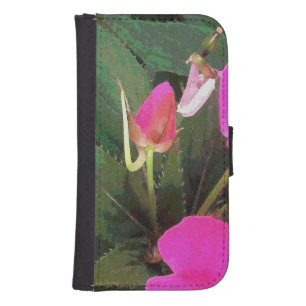 Hot Pink Wallet Phone Case For Samsung Galaxy S4