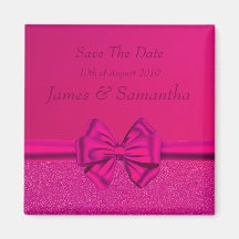 Hot Pink Satin Bow – Save The Date