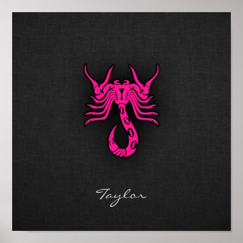 Hot Pink Scorpio Scorpion Zodiac Sign