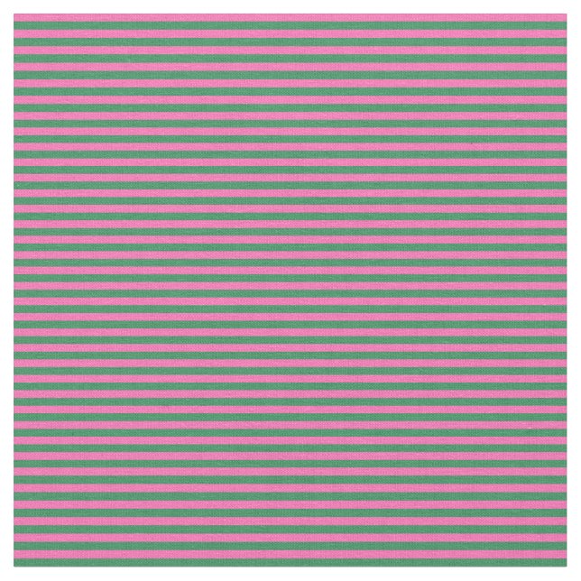 Hot Pink & Sea Green Stripes/Lines Pattern Fabric (Close Up)