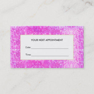 Hot Pink Sequins Beauty Salon ppointment Card