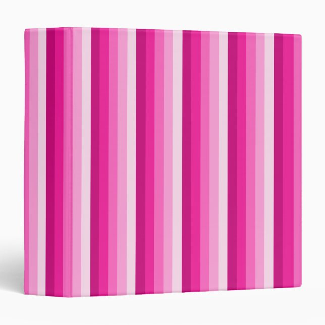 Hot pink shadow stripes 3 ring binder (Front/Spine)