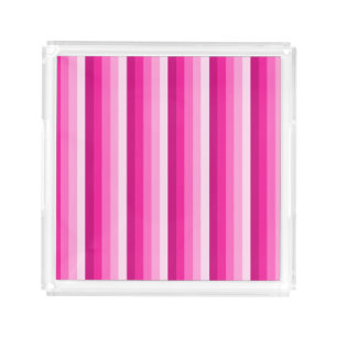 Hot pink shadow stripes acrylic tray