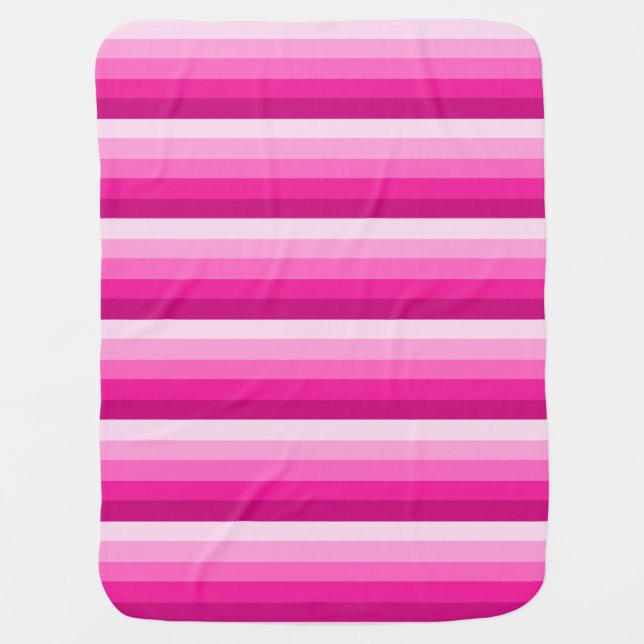 Hot pink shadow stripes baby blanket (Front)