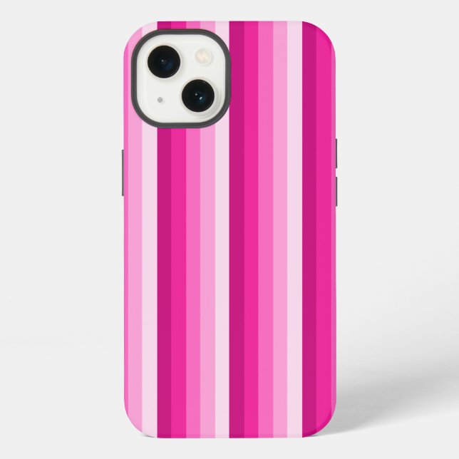 Hot pink shadow stripes Case-Mate iPhone case (Back)