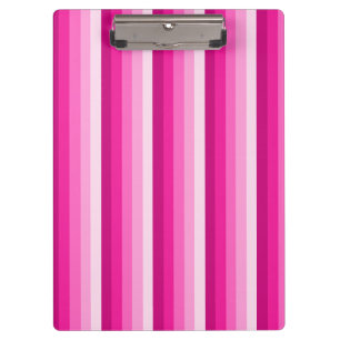 Hot pink shadow stripes clipboard