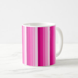 Hot pink shadow stripes coffee mug
