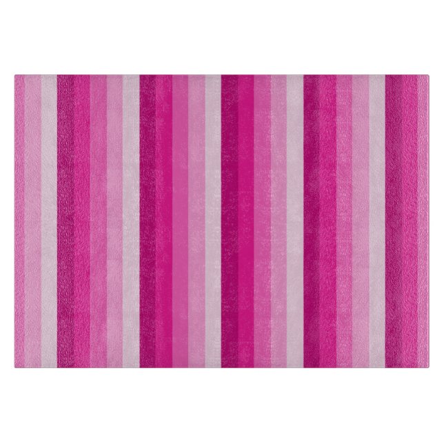 Hot pink shadow stripes cutting board (Front)
