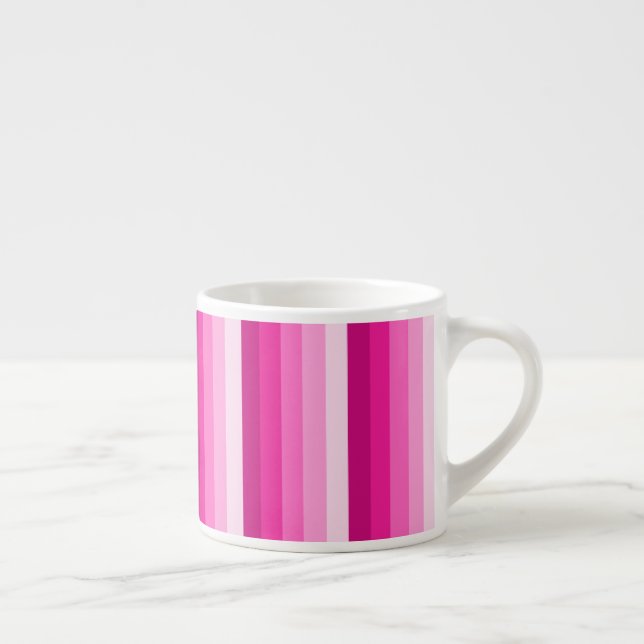 Hot pink shadow stripes espresso cup (Right)