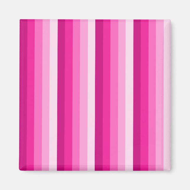 Hot pink shadow stripes magnet (Front)