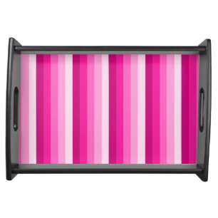 Hot pink shadow stripes serving tray