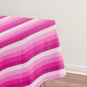 Hot pink shadow stripes tablecloth